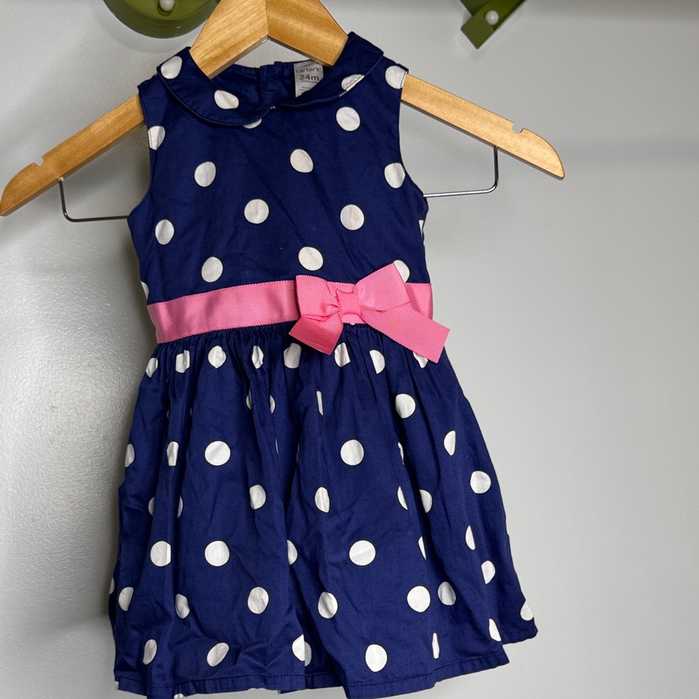 Carter's Navy Dress with Pink Accents